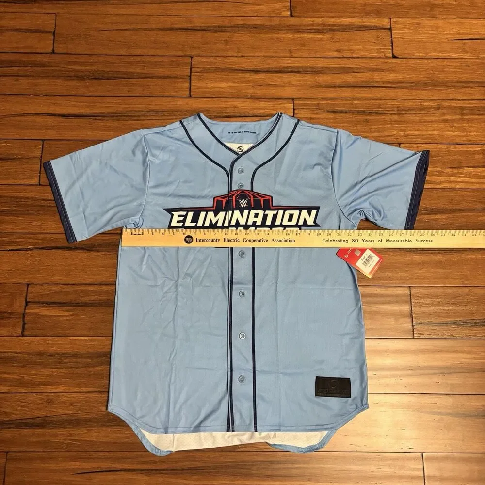 WWE Elimination Chamber Blue Jersey Toronto 25 ProSphere Mens Large NWT